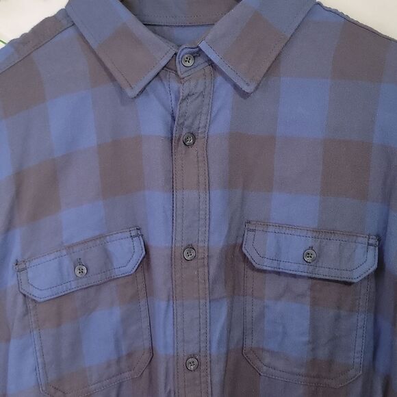 George. Lightweight Flannel. Blue and Gray Plaid Button-Up Shirt. Size XL. NWT - Picture 2 of 6